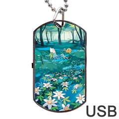 Psychedelic Adventure Dog Tag Usb Flash (one Side) by Cowasu