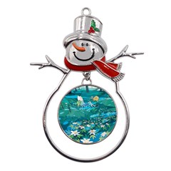 Psychedelic Adventure Metal Snowman Ornament