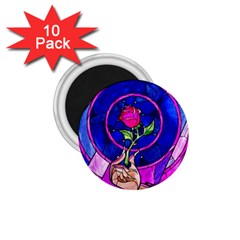 Stained Glass Rose 1 75  Magnets (10 Pack)  by Cowasu