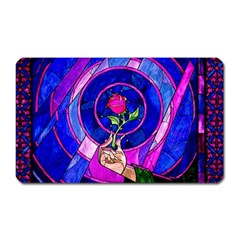 Stained Glass Rose Magnet (rectangular) by Cowasu