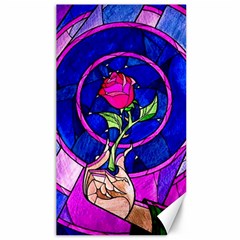 Stained Glass Rose Canvas 40  X 72  by Cowasu