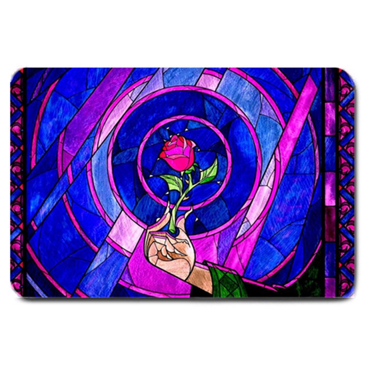 Stained Glass Rose Large Doormat