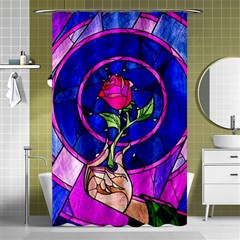 Stained Glass Rose Shower Curtain 48  X 72  (small)  by Cowasu