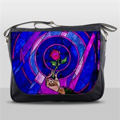 Stained Glass Rose Messenger Bag by Cowasu