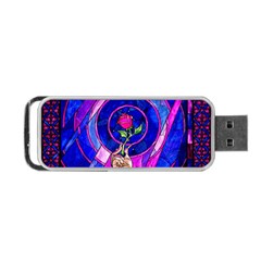 Stained Glass Rose Portable Usb Flash (two Sides) by Cowasu