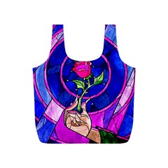 Stained Glass Rose Full Print Recycle Bag (s) by Cowasu