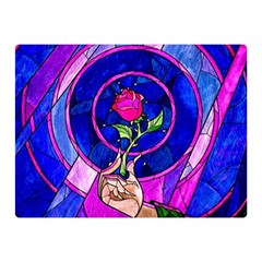 Stained Glass Rose Two Sides Premium Plush Fleece Blanket (mini)