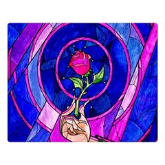 Stained Glass Rose Two Sides Premium Plush Fleece Blanket (large) by Cowasu