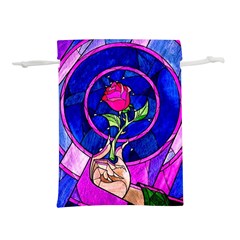 Stained Glass Rose Lightweight Drawstring Pouch (l) by Cowasu