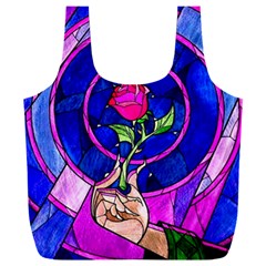 Stained Glass Rose Full Print Recycle Bag (xxl) by Cowasu