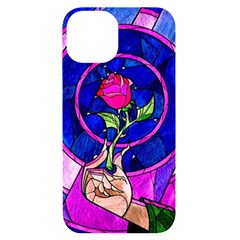 Stained Glass Rose Iphone 14 Black Uv Print Case