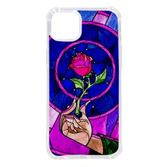 Stained Glass Rose Iphone 14 Plus Tpu Uv Print Case