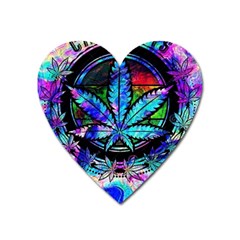 Cannabis Psychedelic Heart Magnet by Cowasu