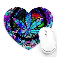 Cannabis Psychedelic Heart Mousepad by Cowasu