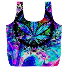 Cannabis Psychedelic Full Print Recycle Bag (xxl) by Cowasu