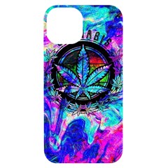 Cannabis Psychedelic Iphone 14 Black Uv Print Case