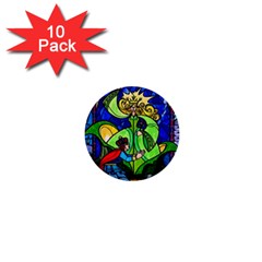 Beauty Stained Glass Rose 1  Mini Buttons (10 Pack)  by Cowasu