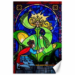 Beauty Stained Glass Rose Canvas 24  X 36  by Cowasu