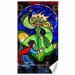 Beauty Stained Glass Rose Canvas 40  X 72  by Cowasu