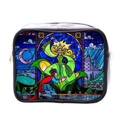 Beauty Stained Glass Rose Mini Toiletries Bag (one Side) by Cowasu