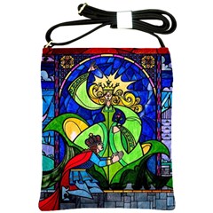 Beauty Stained Glass Rose Shoulder Sling Bag by Cowasu