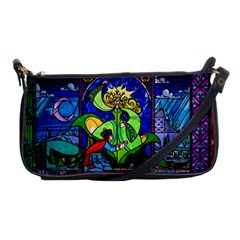 Beauty Stained Glass Rose Shoulder Clutch Bag by Cowasu