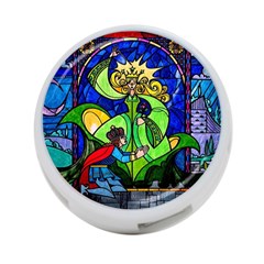 Beauty Stained Glass Rose 4-port Usb Hub (two Sides) by Cowasu