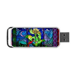 Beauty Stained Glass Rose Portable Usb Flash (two Sides) by Cowasu