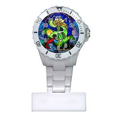 Beauty Stained Glass Rose Plastic Nurses Watch by Cowasu