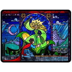 Beauty Stained Glass Rose Two Sides Fleece Blanket (large) by Cowasu