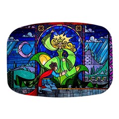 Beauty Stained Glass Rose Mini Square Pill Box by Cowasu