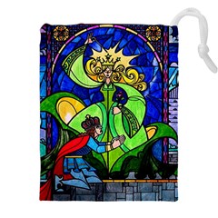 Beauty Stained Glass Rose Drawstring Pouch (4xl) by Cowasu