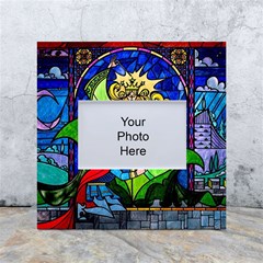 Beauty Stained Glass Rose White Box Photo Frame 4  X 6  by Cowasu