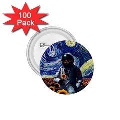 Starry Surreal Psychedelic Astronaut Space 1 75  Buttons (100 Pack)  by Cowasu