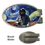 Starry Surreal Psychedelic Astronaut Space Money Clips (Oval)  Front