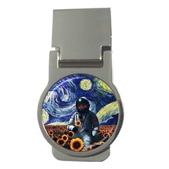 Starry Surreal Psychedelic Astronaut Space Money Clips (round)  by Cowasu