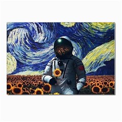 Starry Surreal Psychedelic Astronaut Space Postcard 4 x 6  (pkg Of 10) by Cowasu