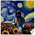 Starry Surreal Psychedelic Astronaut Space Canvas 12  x 12  11.4 x11.56  Canvas - 1