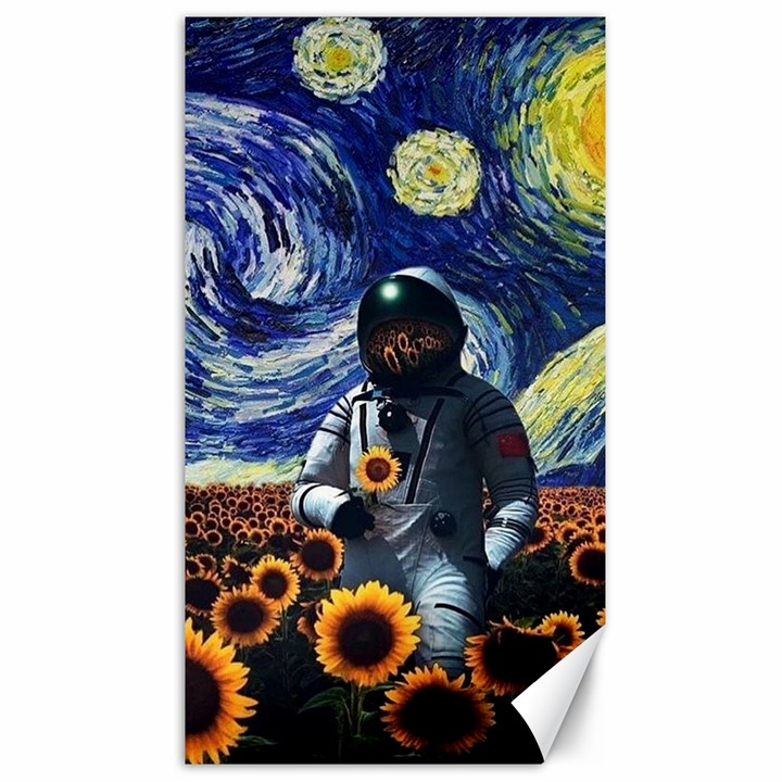 Starry Surreal Psychedelic Astronaut Space Canvas 40  x 72 