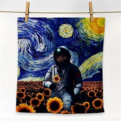 Starry Surreal Psychedelic Astronaut Space Face Towel by Cowasu