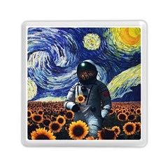 Starry Surreal Psychedelic Astronaut Space Memory Card Reader (square) by Cowasu