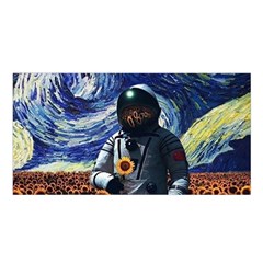 Starry Surreal Psychedelic Astronaut Space Satin Shawl 45  X 80  by Cowasu