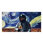 Starry Surreal Psychedelic Astronaut Space Satin Shawl 45  x 80  Front