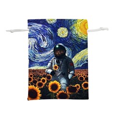 Starry Surreal Psychedelic Astronaut Space Lightweight Drawstring Pouch (l) by Cowasu