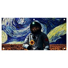 Starry Surreal Psychedelic Astronaut Space Banner And Sign 4  X 2  by Cowasu