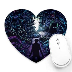 Horror Psychedelic Art Heart Mousepad by Cowasu