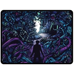 Horror Psychedelic Art Fleece Blanket (large) by Cowasu