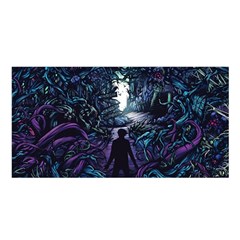 Horror Psychedelic Art Satin Shawl 45  X 80  by Cowasu