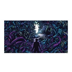 Horror Psychedelic Art Satin Wrap 35  X 70  by Cowasu