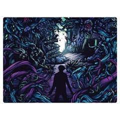 Horror Psychedelic Art Two Sides Premium Plush Fleece Blanket (extra Small) by Cowasu